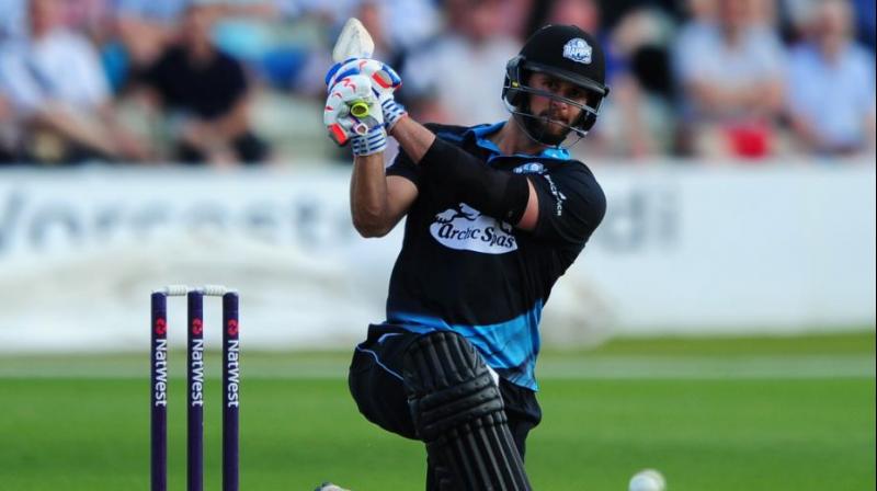 Ross Whitely struck Yorkshire left-arm spinner Karl Carver for six sixes -- a total of 36 runs -- during the 16th over of Worcestershires innings in an English Twenty20 match at Headingley.(Photo: Twitter / Natwest T20 Blast)