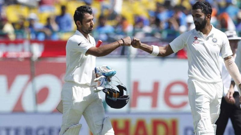 KL Rahul, who had scored six fifties in this series, chipped in as soon as Pujara completed what he had on his mind, saying: â€œYou should ask Pujaras wife if she wants Pujara to take a break. She will be the best one to tell that.â€ (Photo: BCCI)