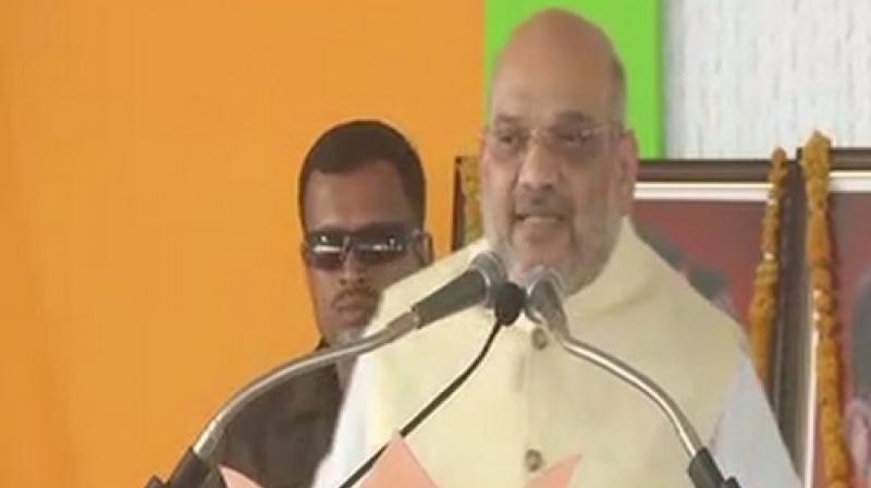 BJP national president Amit Shah praised Madhya Pradesh Chief Minister Shivraj Singh Chouhan government for working for the welfare of poor and claimed that the BJP would surely win all the 29 seats in the state in the upcoming 2019 Lok Sabha polls. (Photo: ANI)
