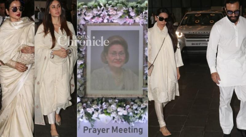 Krishna Raj Kapoor prayer meet: Family, celebs remember First Lady of Bwood