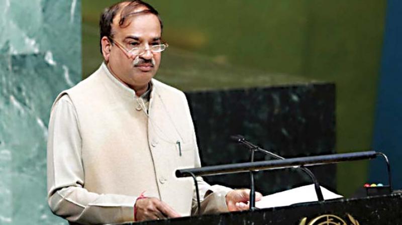 Ananth Kumar addressing the  United Nations General Assembly.
