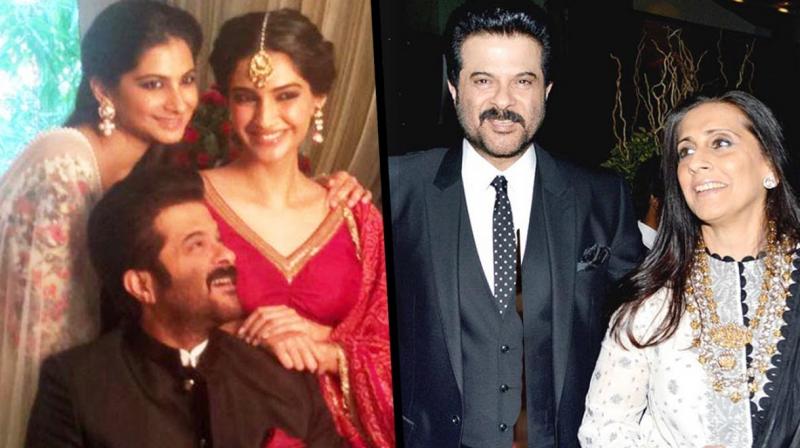 Anil Kapoor with daughters Sonam and Rhea and wife Sunita Kapoor.