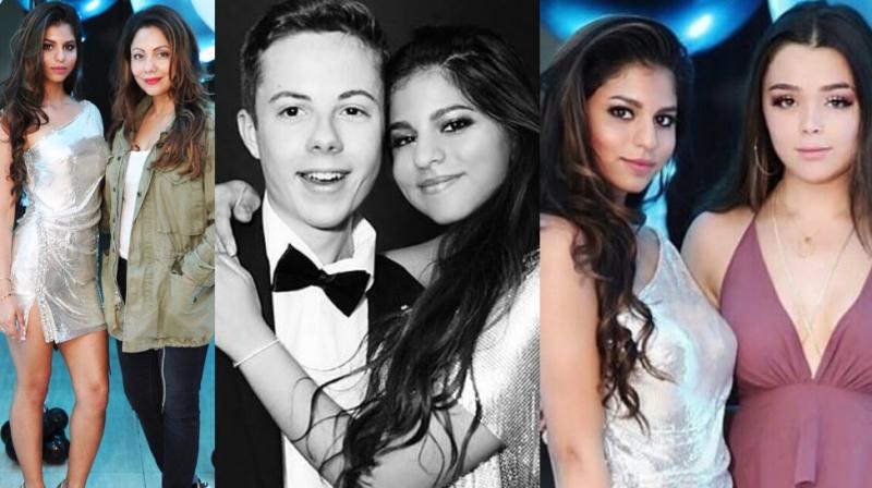 Suhana Khan with Gauri Khan and her friends at prom night. (Photos: Instagram)