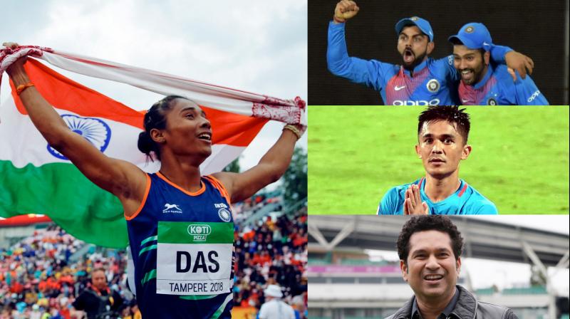 The Indian sporting fraternity lauded Hima Das, who made the country proud as she scripted history by winning gold in the womens 400 m final race at the IAAF World U-20 Championships in Tampere, Finland. (Photo: PTI / AP)