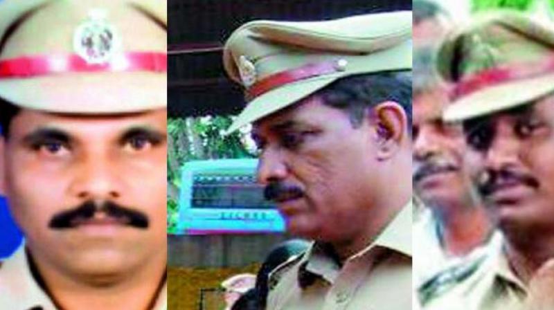 Inspector D. Durga Prasad, Additional DCP Pulinder Reddy and Sub Inspector G. Rajasekhar