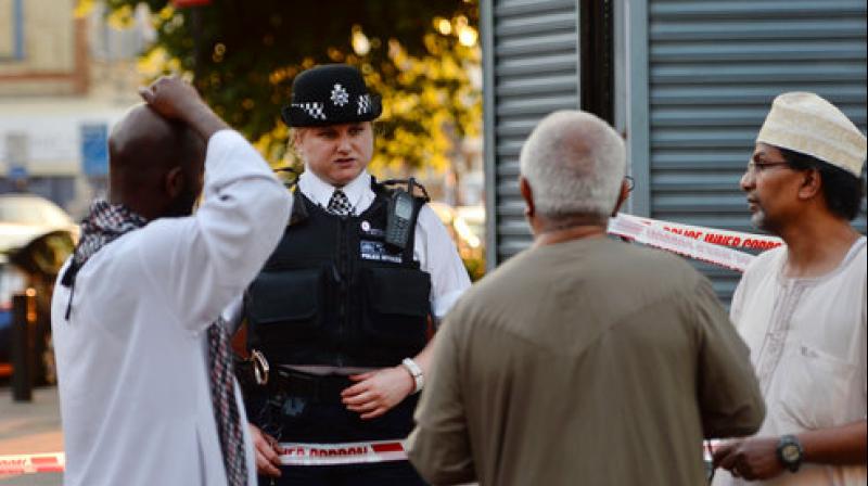 The hired vehicle swerved into a group of people leaving prayers shortly after midnight at the Finsbury Park Mosque, one of the biggest in the country, witnesses said. (Photo: AP)
