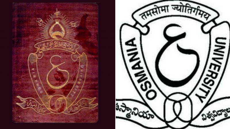 The old (left) and the new logo of Osmania University.
