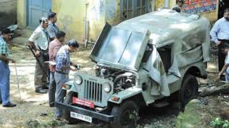 The jeep used in the Kollam blast (file pic)