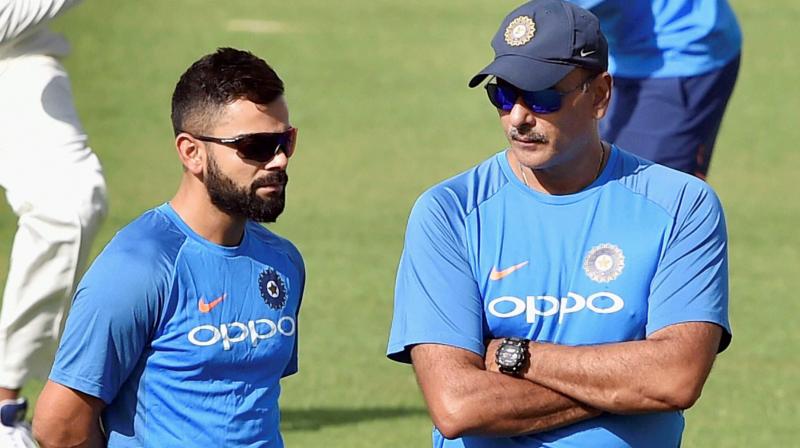 â€œWe will be there (in England) almost a month before the first test match. That gives us that much more time (to prepare),â€ said Ravi Shastri. (Photo: PTI)