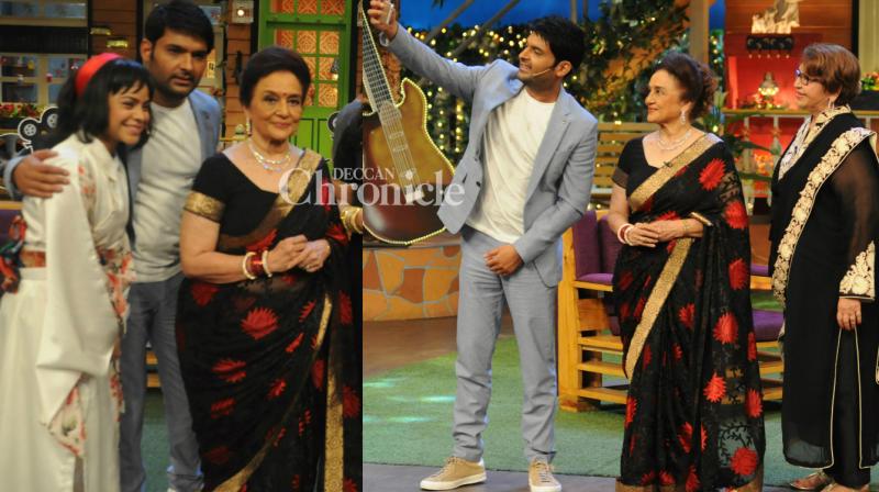 Kapil bonds with yesteryear beauties Helen and Asha Parekh on his show