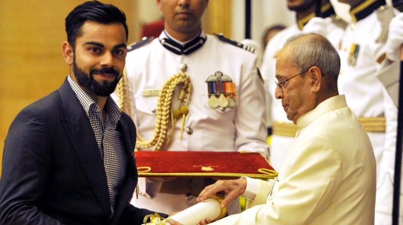 Kohli took to his social media accounts, saying: â€œWhat an absolute honor and a memorable day to receive the Padma Shri award from the President of India. These days last a lifetime. Gods been kind. Jai Hind.â€ (Photo: AP)