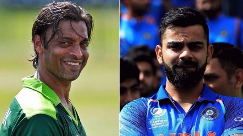 Shoaib Akhtar, who witnessed many heated conversations with players from the neighbouring country during his playing days, was impressed what the Indian talisman did after the match. (Photo: AFP/BCCI)