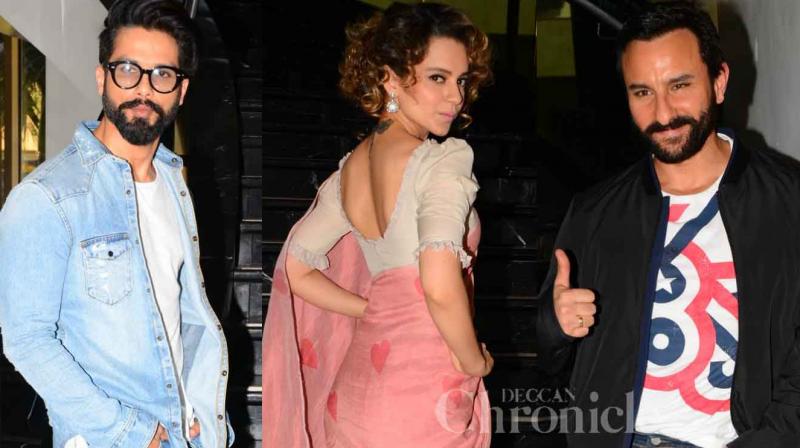 Shahid, Kangana and Saif step out in style for the promotion of Rangoon