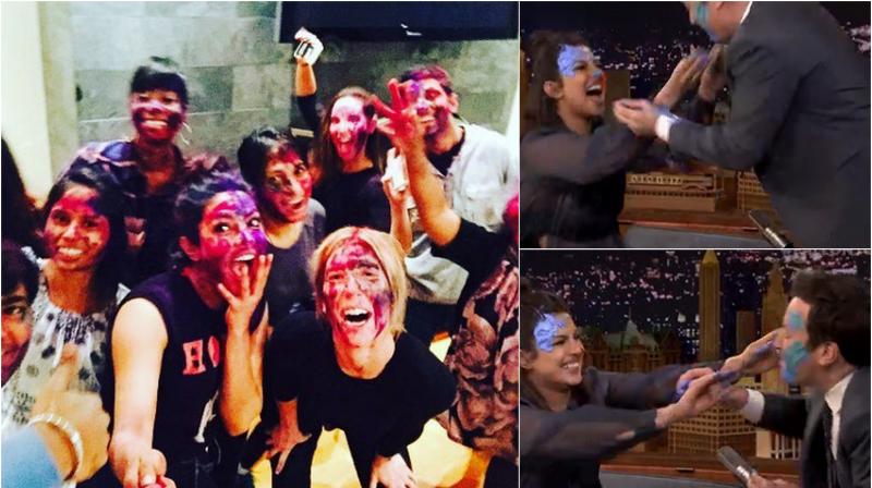 Priyanka paints NYC with Indian colours, plays Holi with Jimmy and her friends!