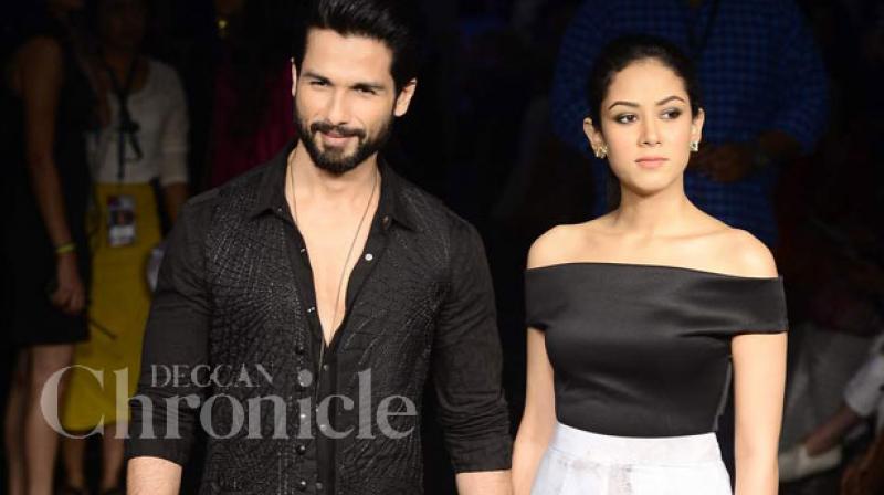 Shahid Kapoor snapped with wife Mira.