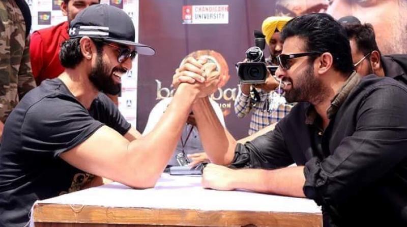 Rana Daggubati with Prabhas