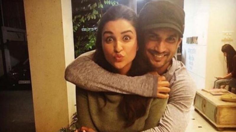 Sushant Singh Rajput snapped with Parineeti Chopra.