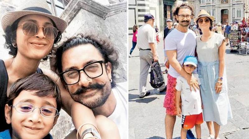 Aamir takes a break from Thugs of Hindostan, flies off to Italy with family!