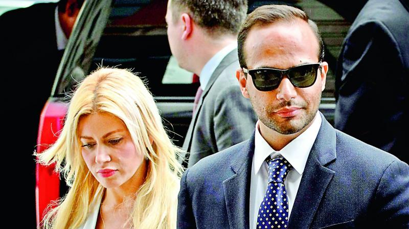 Foreign policy adviser to US President Donald Trumps election campaign, George Papadopoulos and his wife Simona Mangiante arrive at US district court for his sentencing in Washington DC on Friday. (Photo: AFP)