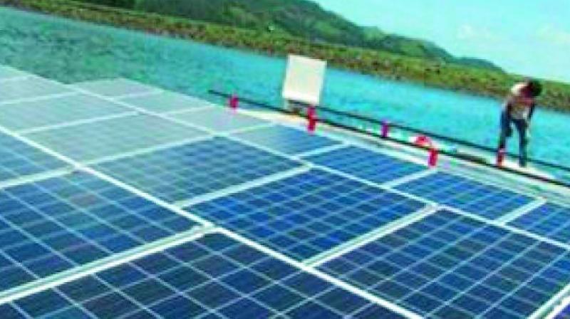 The water board has received a feasibility study report from Zenith Energy.  The report says the cost of setting up a 100 MW solar power project is estimated at Rs 450 crore.