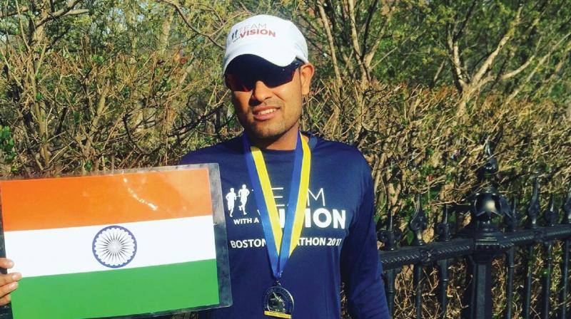Today he is a long distance runner with a few prestigious marathons to his name, but  Sagar Baheti, 32, has had a long hard run against a progressive disease that is costing him his sight to reach where he has.