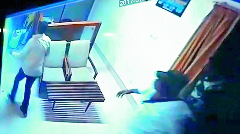 CCTV footage of the scene of murder of the city businessman provided by the policemen on Thursday.
