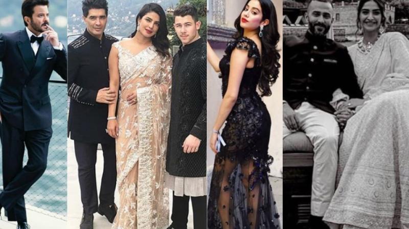 Anil Kapoor, Manish Malhotra, Priyanka Chopra, Nick Jonas, Janhvi Kapoor, Anand Ahuja and Sonam K Ahuja in Italy for the engagement.