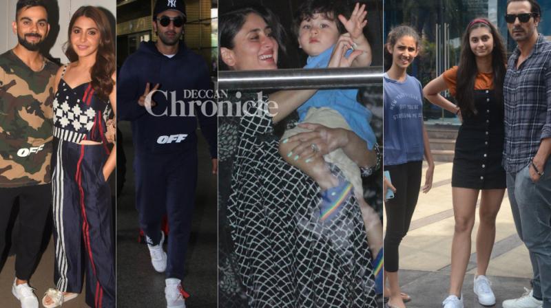 Taimurs adorable greeting, Arjun with daughters, Ranbir back, others clicked