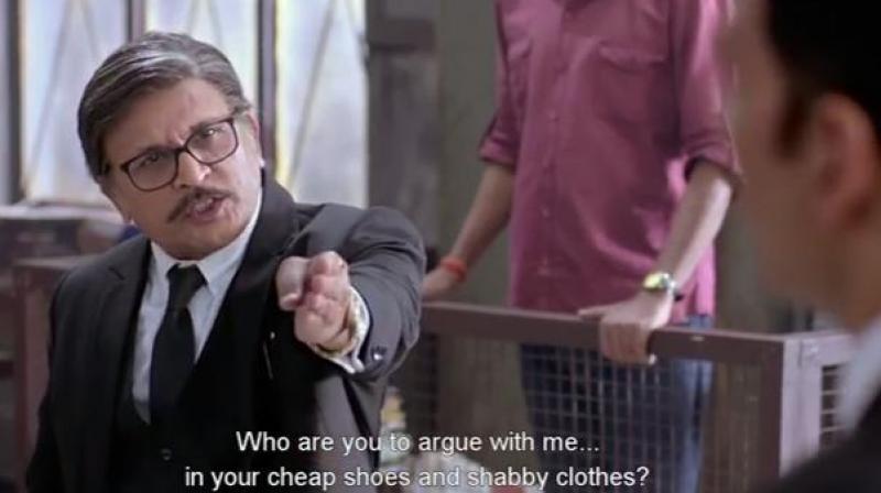 In this scene actor Annu Kapoor can be seen referring to Akshays Bata shoes as cheap and shabby.