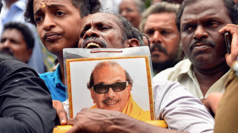 The flood of eulogies and the outpouring of sadness that have followed Karunanidhis death is proof to his significance not only in Tamil Nadu but also in Indian politics. (Photo: Twitter/@Kalaignar89)