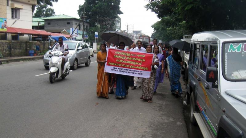 Protest march against Nandi-Chengottukavu bypass by the project-affected people. 	 Photo courtesy: Koyilandy Bypass Action Committee