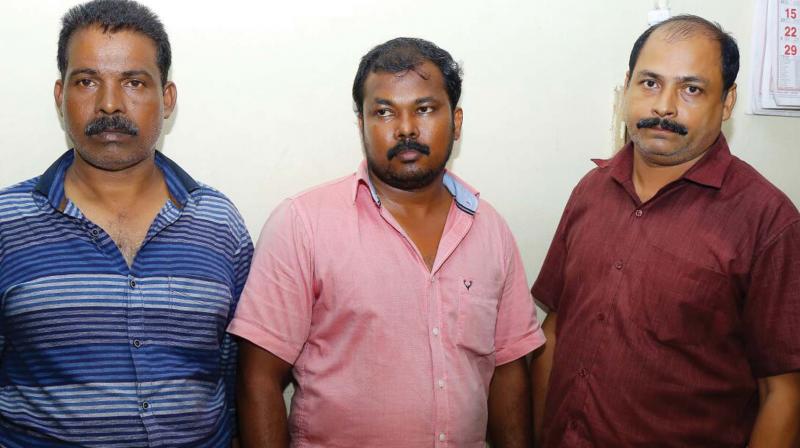 The arrested have been identified as Vinod, Joshy and Mathew.