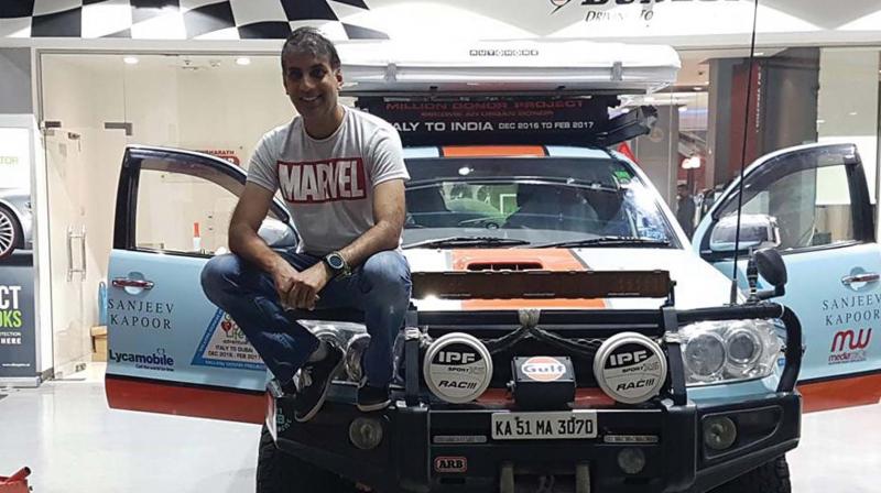 Anil Srivatsa with his vehicle.