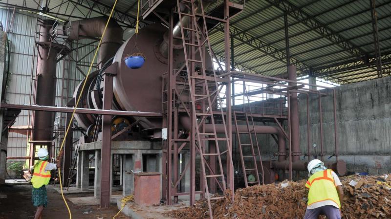 The waste-to-energy plant being erected at Willingdon Island in Kochi.