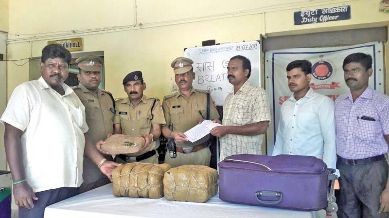 Cannabis seized from two passengers at Central railway station on Friday. (Photo: DC)