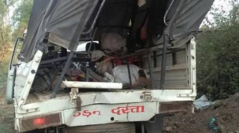 Nearly 35 people were travelling in the truck when it met with the accident. (Photo: Twitter | ANI)