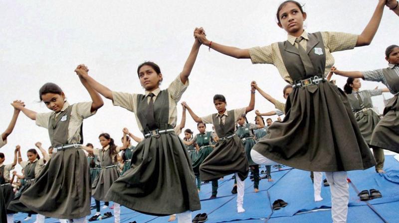 The plea said that right to health cannot be secured without providing yoga and health education to all children or without framing a national yoga policy to promote and propagate it. (Photo: PTI)