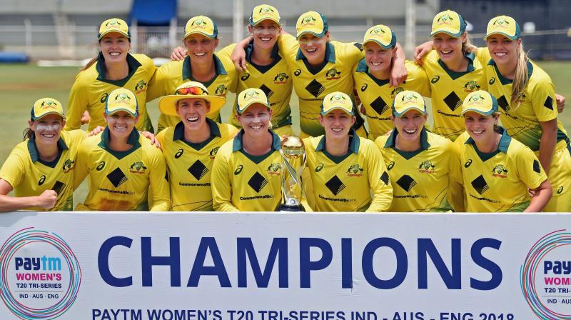With the victory to clnch T20 tri-series, Meg Lannings Australia capped off a stunning Commonwealth Tour of India, having clinched the ODI and T20 series with sheer dominance. (Photo: PTI)