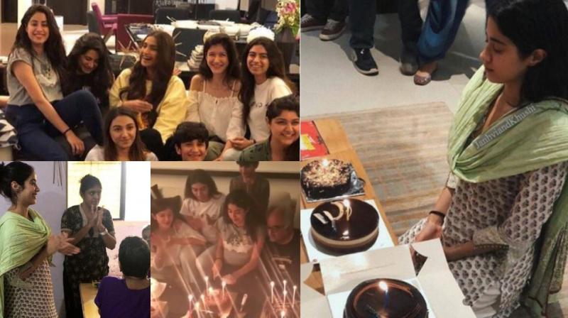 Pictures of Janhvi celebrating her birthday was shared on her Instagram fan clubs.