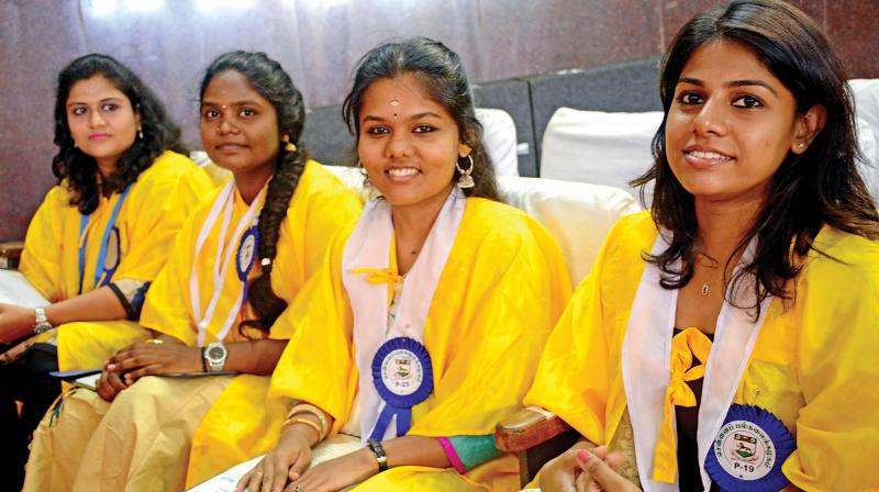 Madras University graduates after convocation ceremony  on Saturday (Photo: DC)