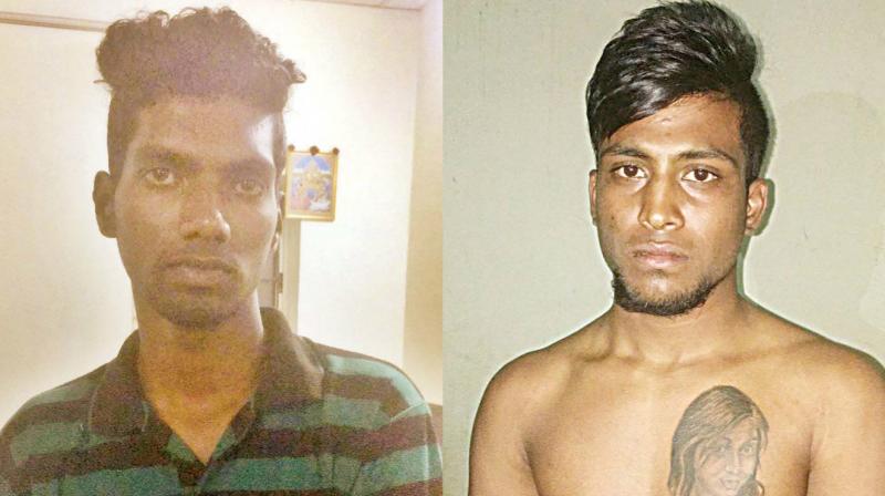 Aiyappa (Left), Leno, the accused of Kammanahalli molestation on New Years eve.