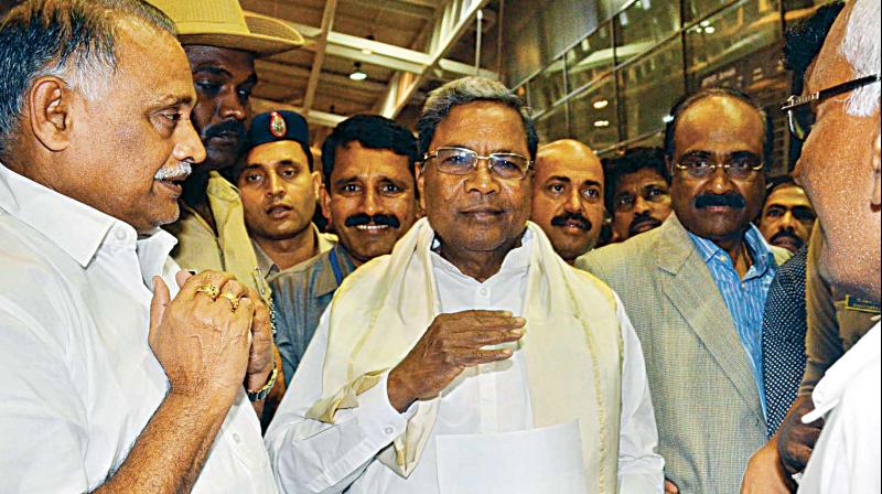 Chief Minister Siddaramaiah arrives in Mangaluru to attend a wedding on Thursday.