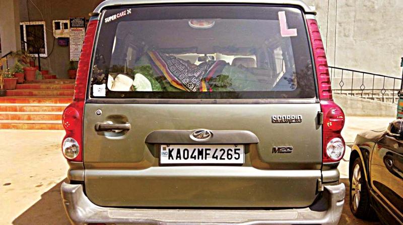 This SUV was suspected to be used by the poachers to hunt deer in Bhadra Tiger Reserve a few days ago.