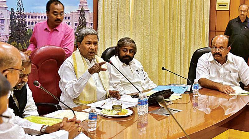 Chief Minister Siddaramaiah called a meeting to  discuss the issue of caste certificate for the Gonda community, at his home office, Krishna in Bengaluru on Friday.