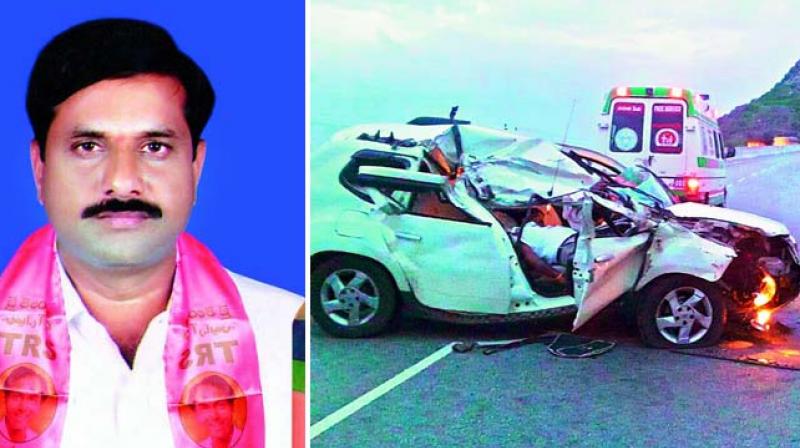 Satish Reddy.     The mishap in which TRS leader Satish Reddy died.