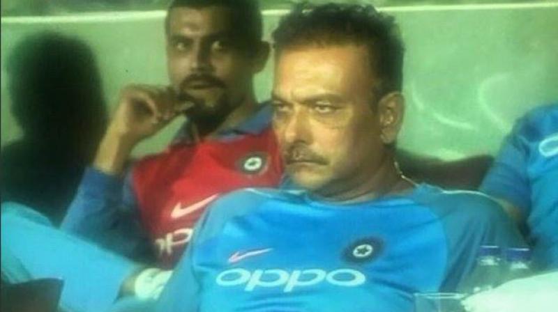 While there were many other drama-filled moments during the match that made the news, Twitterati made a laughing stock of Shastri, flooding the internet with hilarious memes. (Photo: Screengrab)