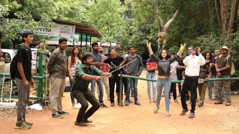 A practical session followed the talk as Manju led the team through the shelter and the neighboring lake.