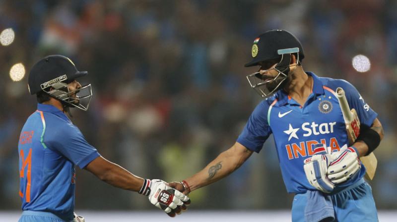 This was one of the best partnerships I have been part of. We have chased 350 before but not with 63/4,  said Virat Kohli after his and Kedar Jadhavs 200-run partnership from 147 balls sealed a thrilling Indian win over England. (Photo: AP)