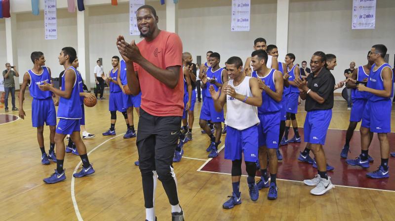 Durant conducted the record-breaking feat at The NBA Academy India in the Delhi NCR for the top male and female prospects from throughout the country which opened in May. (Photo: AP)