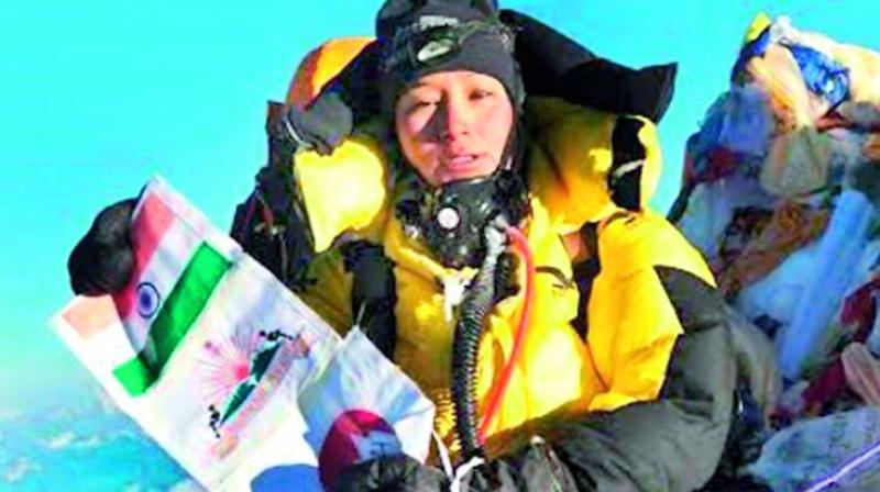 Jamsenpa set the world record for becoming the first woman climber to reach the top of Mt Everest twice within five days.